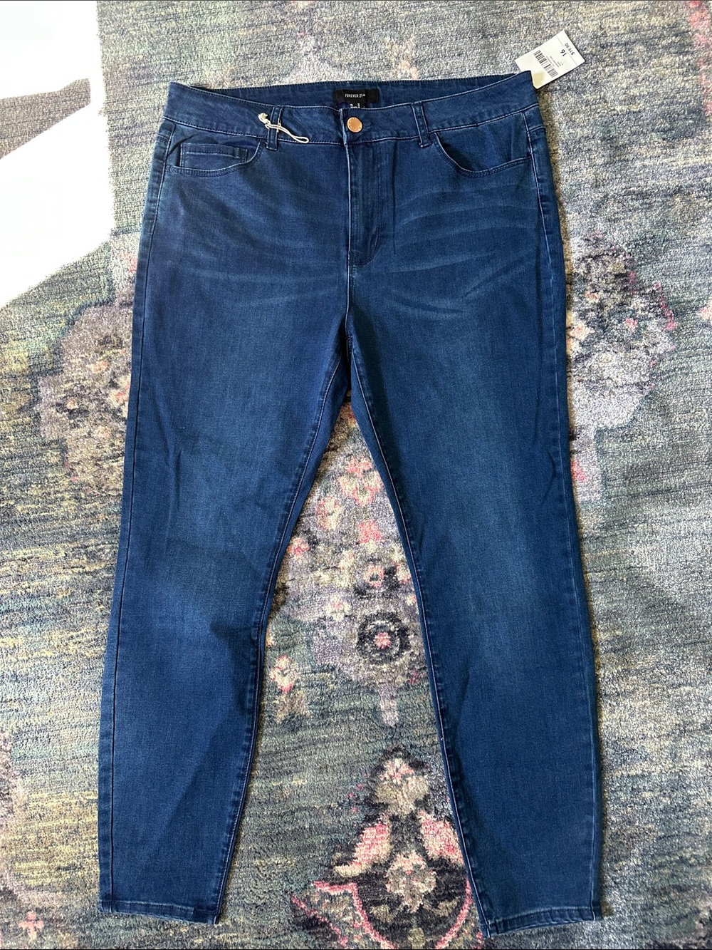 Forever 21 Plus Size 16 Dark Indigo Straight Leg Jeans NWT